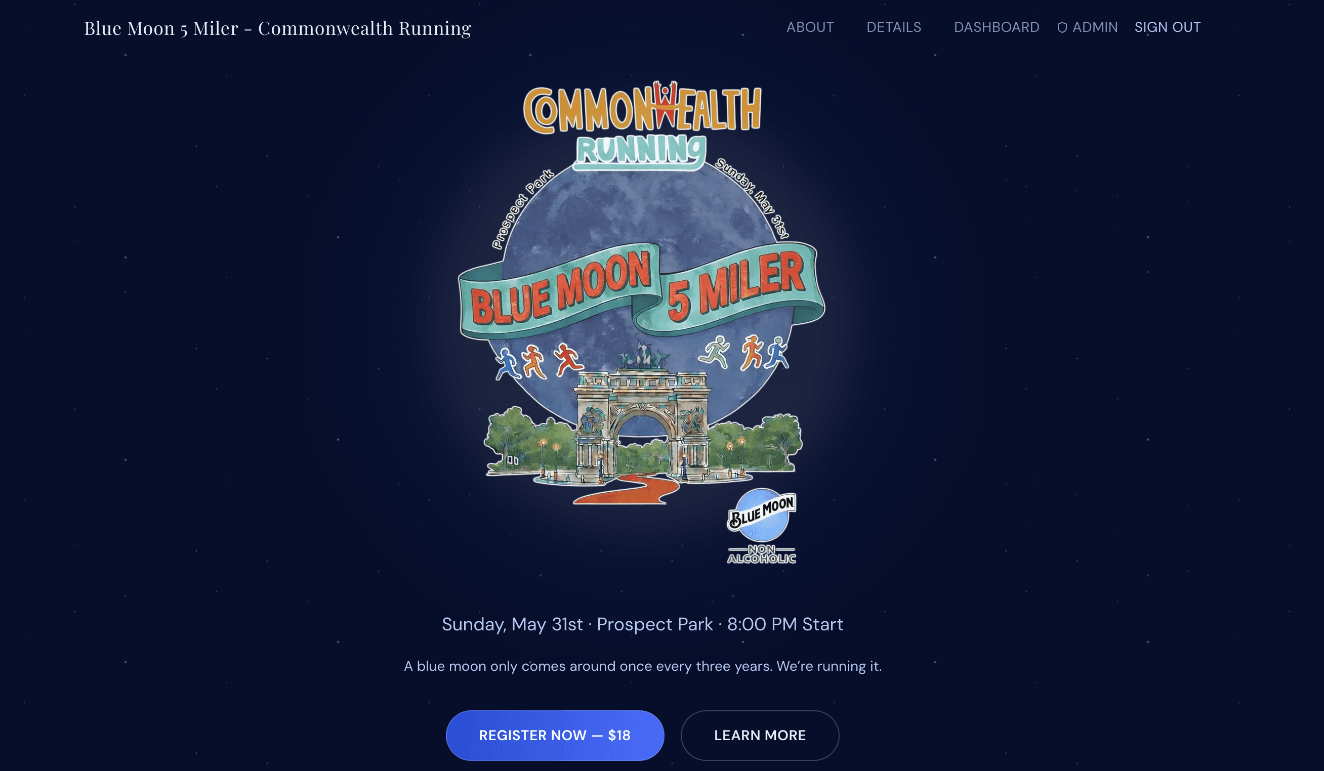 Cover Image for Blue Moon 5 Miler Race